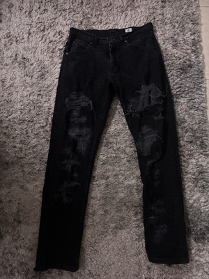 distressed custom black jeans