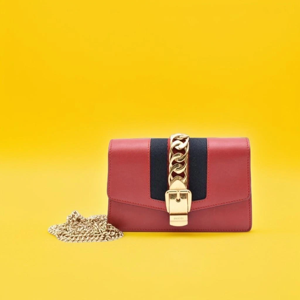 Gucci Sylvie Sac à Bandoulière Chaîne Rouge   Sac à Main Luxe Créateur Mode
