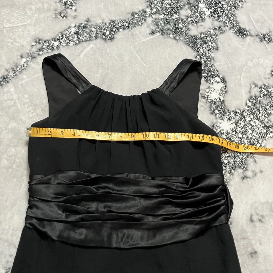 Vestido de novia David para mujer talla 16 negro largo maxi lazo trasero vestido de noche Foto 2 de 4