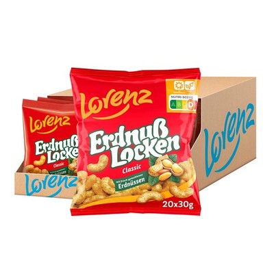 Lorenz Erdnuß Locken Classic Flips Mais Snack knabbern Party 20 x 30g 20er Pack