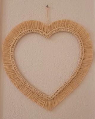 Makramee Herz Wanddeko Boho | Handgemacht | Wandbehang | Geschenk Wandteppich