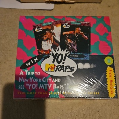 1991 Pro Set Yo! MTV Raps MusiCards Sealed Box 36 ten card packs. Mint