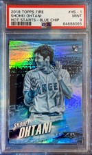 2018 Topps Fire Shohei Ohtani Hot Stars Blue Chip #HS-1 (PSA 9)