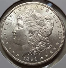 1891-CC $1 Morgan Dollar Brilliant Uncirculated Semi-Key, Very Lustrous