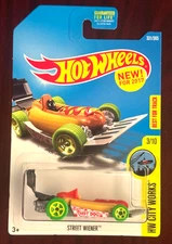 2017 Hot Wheels HW City Works Street Wiener Red-Tan w/Green Wheels 5Sp