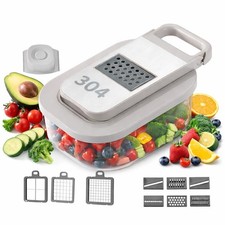 All-in-One Food Chopper & Mandoline Slicer, 9-in-1 Vegetable Chopper with Int...
