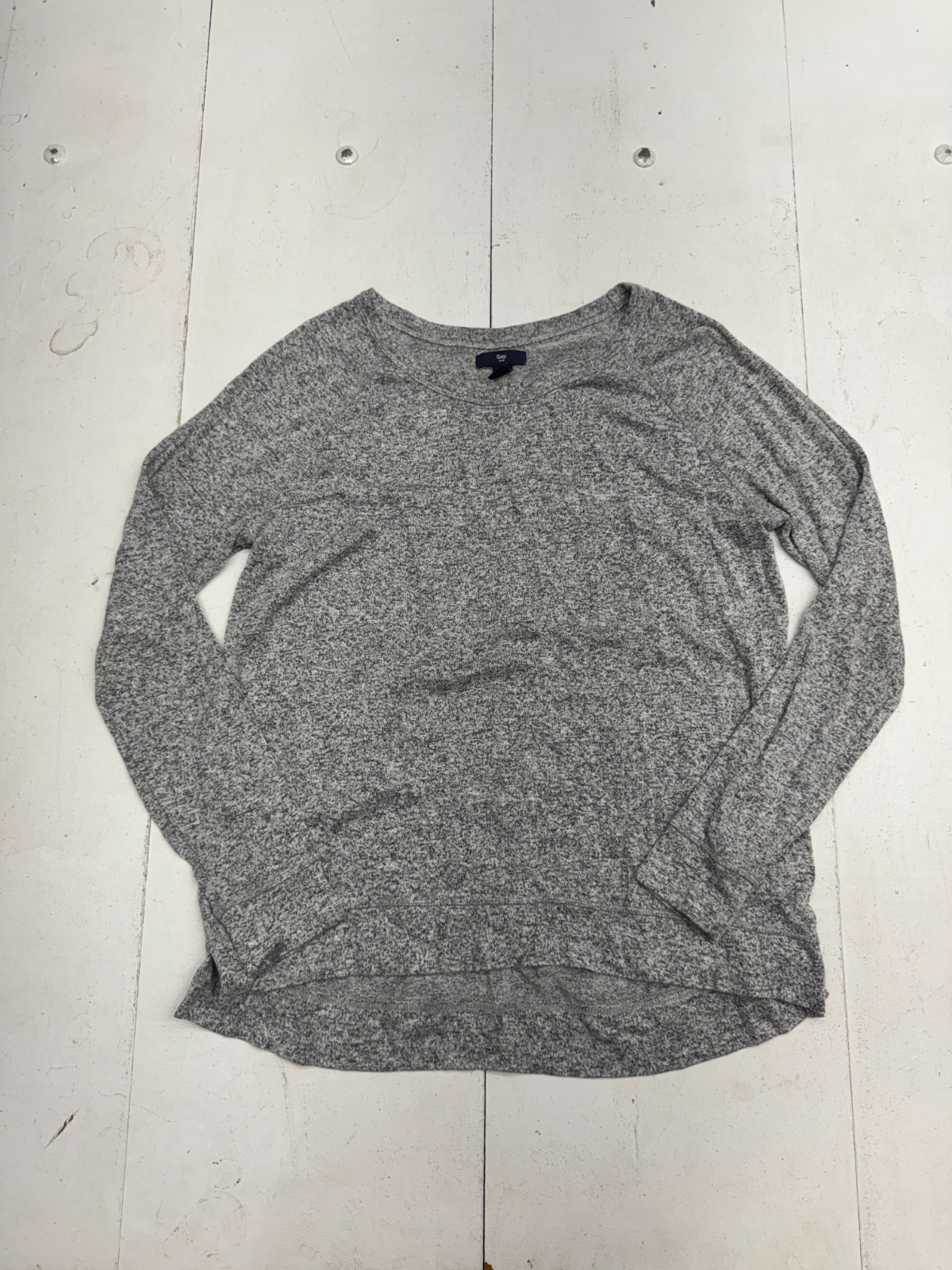 Gap Solid Light Gray Basic Casual Long Sleeve Shi… - image 1