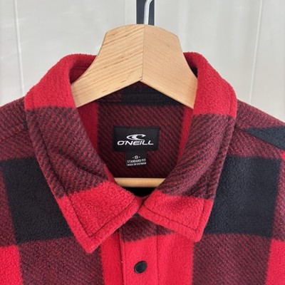 O Neill NWT Buffalo Plaid Super Fleece Snap Button Flannel Shirt Men s Small