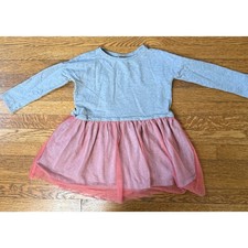 Tea Collection Girls' Pink Tulle Sweatshirt Dress Size 5