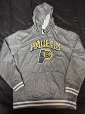 Indiana Pacers Hoodie Adult Large Gray NBA Pullover Sweatshirt Basketball UNK