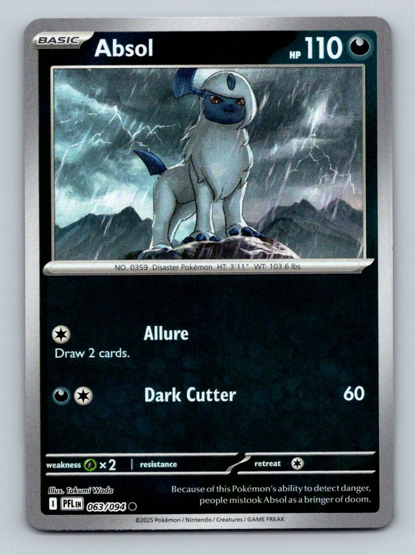 Absol 063/094 Common Phantasmal Flames Pokemon Reverse Holo LP