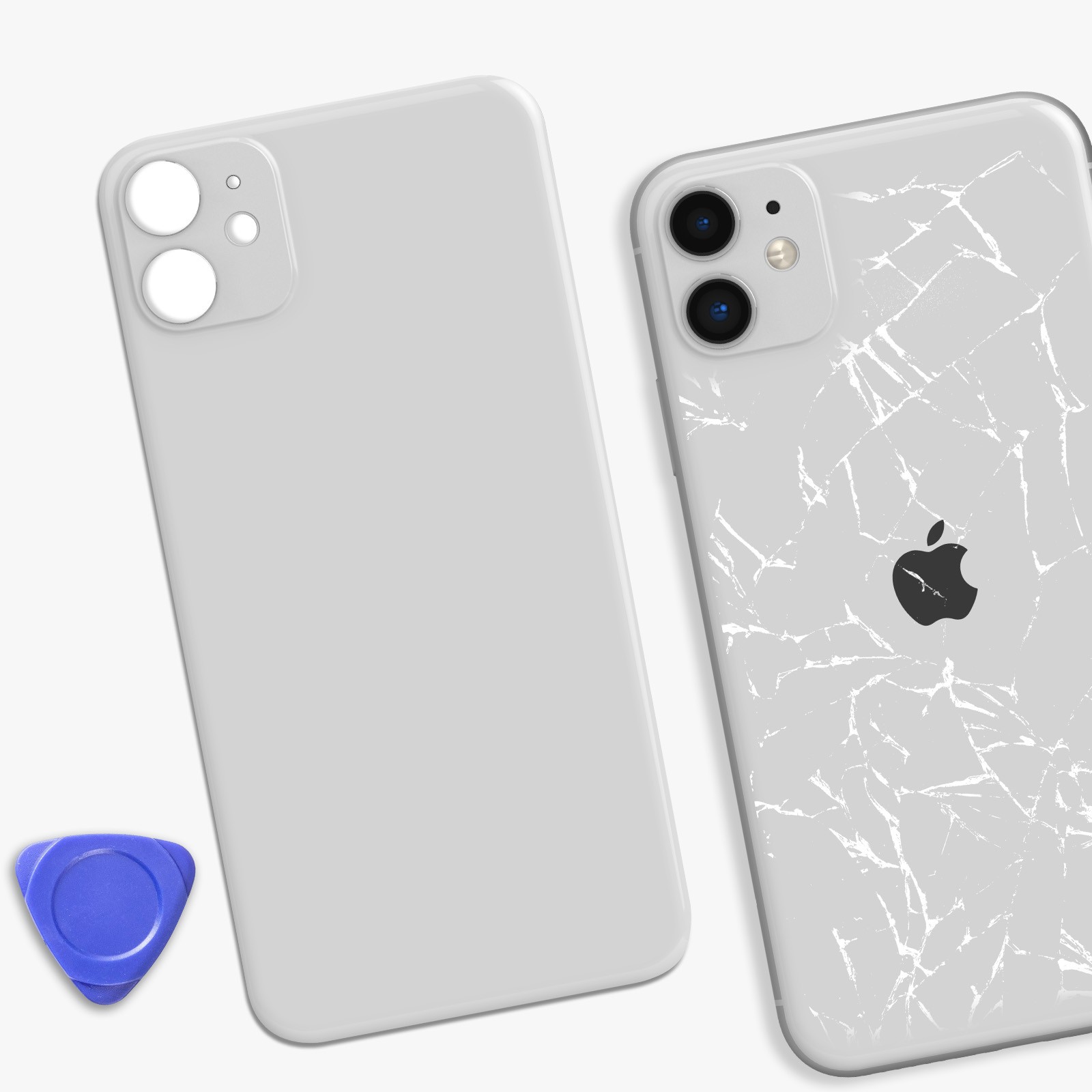 Vitre arrière pour iPhone 11 Blanc Clappio de remplacement - 4