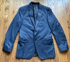 Theory Blazer Mens Size 38R Navy Blue Xylo JS Wool Striped Two Button Jacket