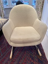 Faux wool cream rocking chair