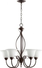 Spencer - 5 Light Chandelier in Quorum Home Collection style - 24.5 inches wide