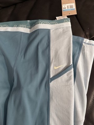 Nike Pro Size M High-Waisted Running Gym Yoga Leggings Pants Aqua Blue Medium