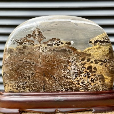 3.4 lb  Landscape Stone Natural Art Gift Scenic Display Home Decor w/ Stand
