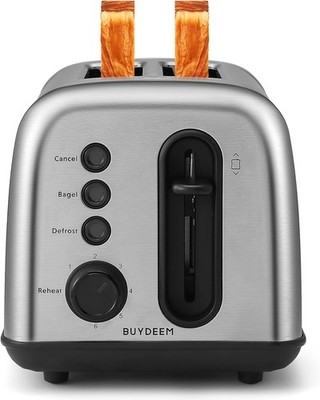 2 Slice Toaster for Bagels, Muffins, High Lift Lever with 6 Shade Settings