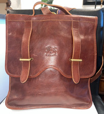 IL BISONTE All Leather Backpack - Brown-