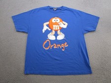Vintage Y2K M&M Mars Candy Orange Graphic Tee T-Shirt Mens Size 2XL Read