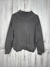 Joah Brown Gray Turtleneck Slouchy Oversized Sweatshirt French Terry S/M