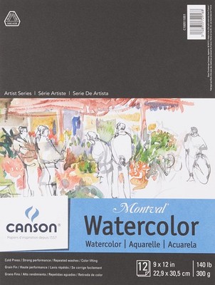 9x12 inch Montval Watercolor Paper Pad 12 Sheets 140lb for Mixed Media