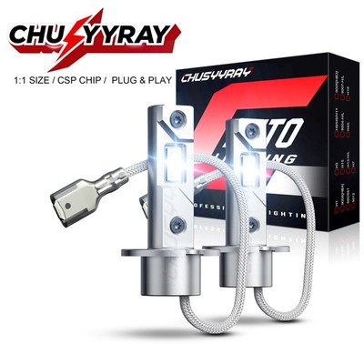 Pair H3 LED Fog Light Bulb Conversion Kit Super Bright White DRL Lamp 6000K