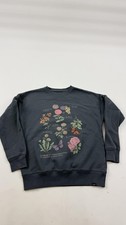 Abercrombie Kids Sweatshirt Youth 10-12 Gray Flowers Graphic Pullover Fleece