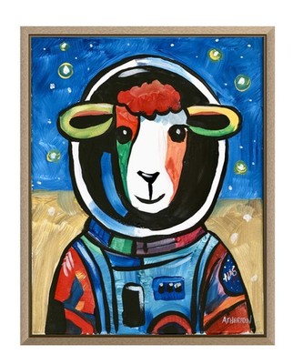 Atherton 11x14 Original Abstract farm Acrylic Painting ''Cosmo SHEEP'' hand signed