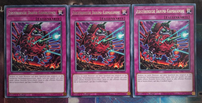3x Zerstörerische Daruma-Karmakanone PHRE-DE030 Rare Deutsch PLAYSET NM Yu-Gi-Oh
