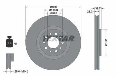 Brake Disc TEXTAR 92145103
