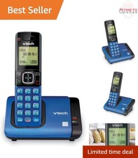 Cordless Phone DECT 6.0 Caller ID Call Waiting Handset Blue Digital Landline