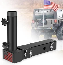 GADFISH Trailer Hitch Flagpole Mount - Universal Flag for 2" Black 