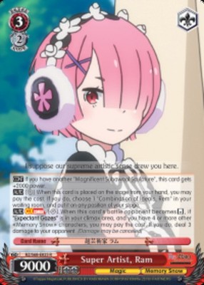 Super Artist, Ram - RZ/S68-E025 - R Near Mint Weiss Schwarz Re:Zero - Memory Sno