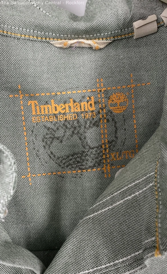 Timberland Mens Green Cotton Regular Fit Long Sleeve Button-Up Shirt Size XL - Image 3 of 4