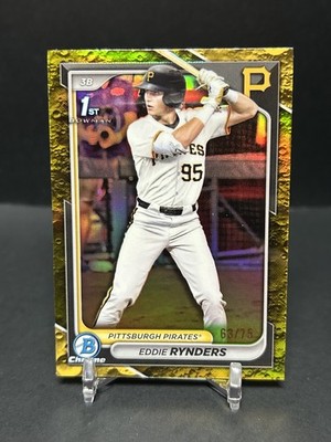 2024 Bowman Draft - Chrome Eddie Rynders #BDC-180 Yellow Lunar Crater Refractor
