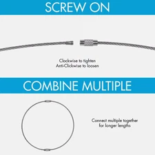 1mm Stainless Steel Wire Keychain 3.9" Coated Aircraft Cable Key Ring Loop