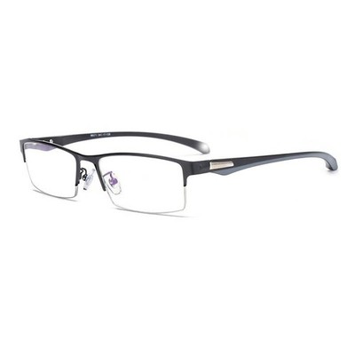 Men's Half Rim Glasses Frames Metal Rectangular Sport Style Optical Eyewear