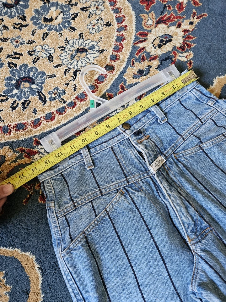 Jeans Vintage Marithe Francois Girbaud MFG Talla 28 Azul, Pequeña Raya Vertical Foto 4 de 4