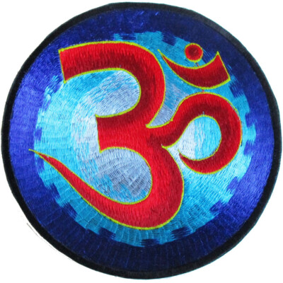 Aufnäher PATCH D=22 cm Mandala OM AUM OOM OHM Mandala Lotos Blume Nepal Goa 
