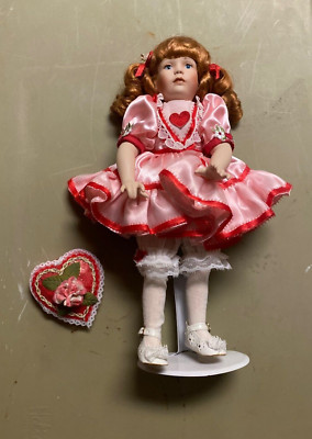 Paradise Galleries Little Miss Valentine Holiday Sweetheart Porcelain Doll