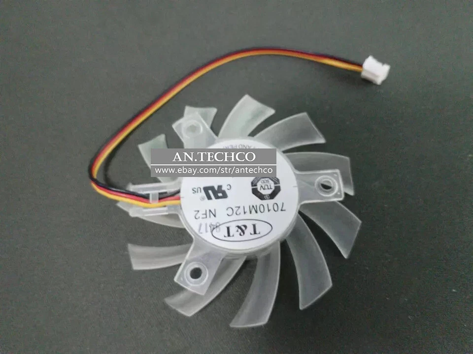 T&T 7010M12C NF2 DC12V 0.25A 6.5cm graphics card 3-wire cooling fan - Image 3 of 4