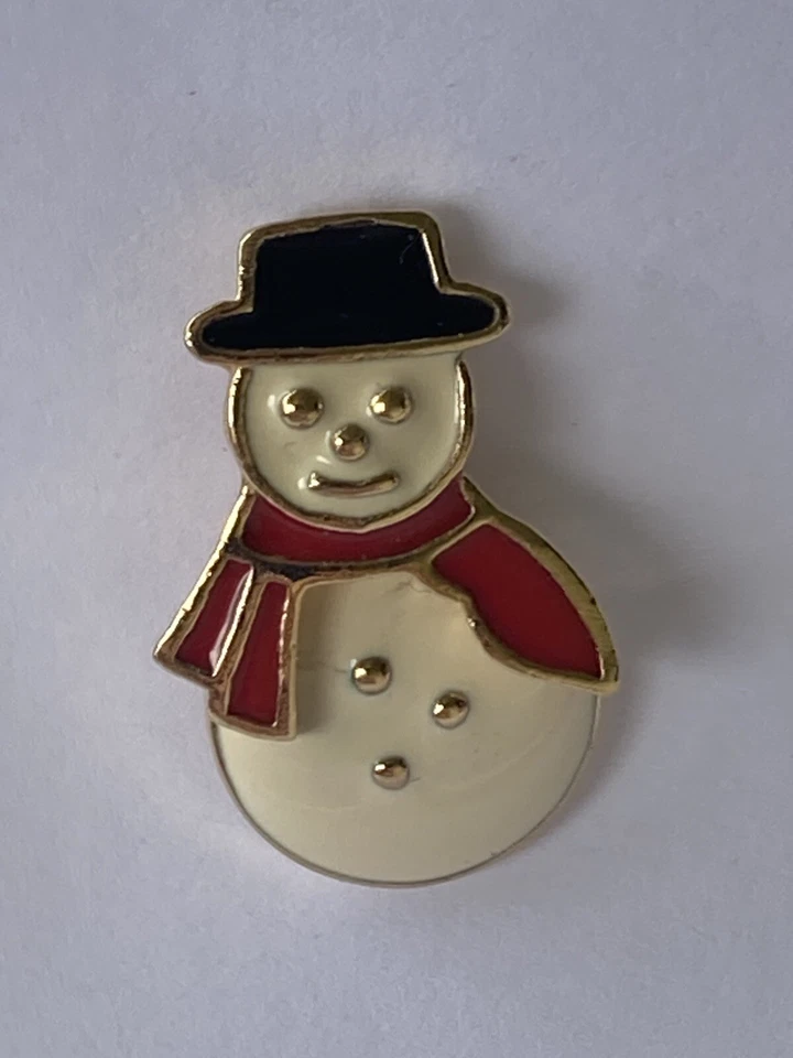 雅芳雪人穿孔耳环带帖子签名雅芳红色围巾黑色帽子 — 第 4/4 张图片