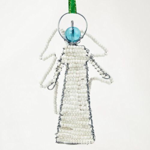 White African Handmade Maasai Bead Wire Christmas Angel Ornament - Picture 1 of 4