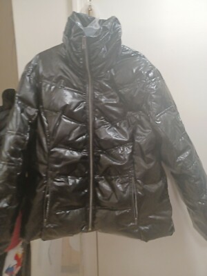 Versace Black Puff Shiny Coat