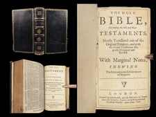 1698 EXQUISITE English Holy BIBLE by Charles Bill KJV King James Fine Binding
