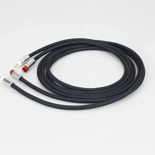 Pair OCC Silver Plated Hi-end Audio RCA Wire Speaker Cable With Gold Plate Plug - Picture 2 of 8