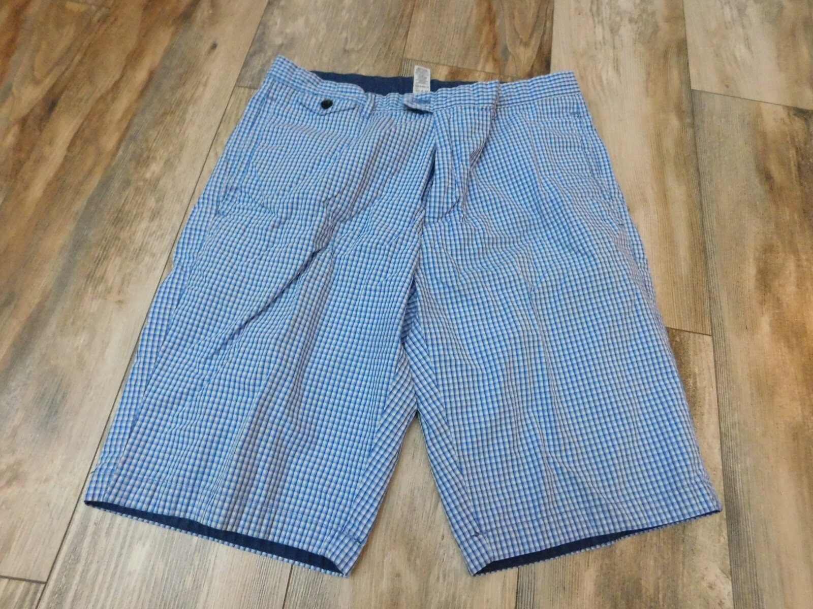 CALVIN KLEIN MEN'S WHITE/BLUE CHINO SHORTS SIZE 32 Gem