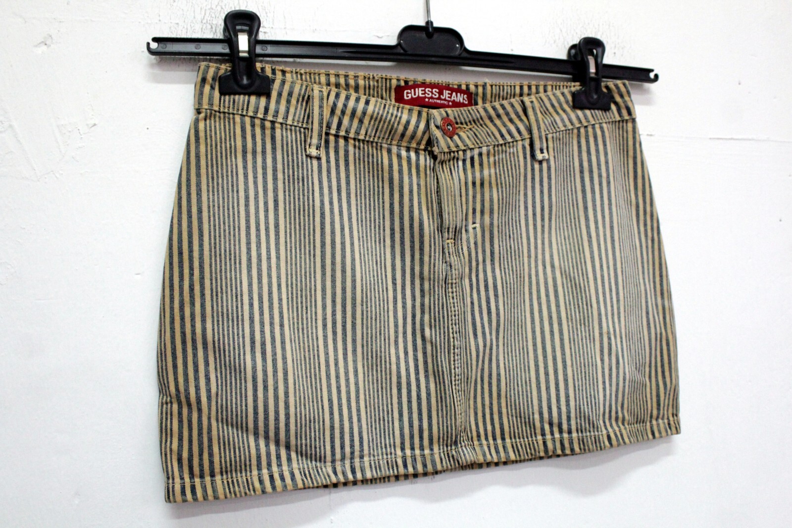 GUESS Gonna Donna Taglia 28/42 Skirt Woman Logo Cotone Jeans A Righe