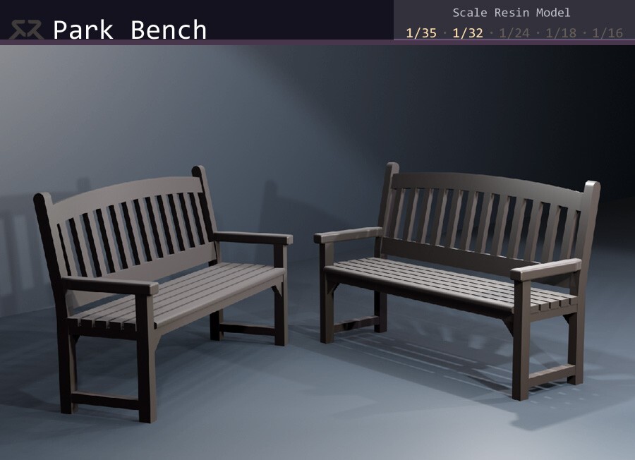 1/35 or 1/32 scale: Park Bench x (ID UK